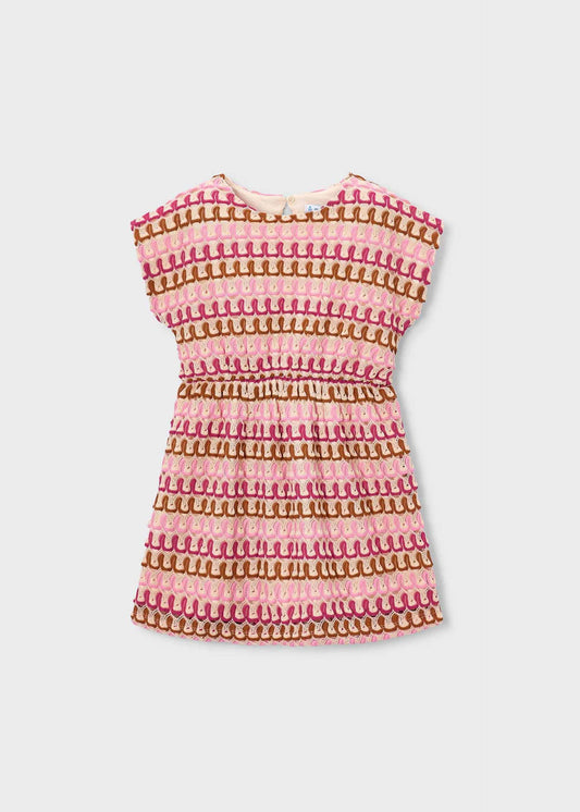 Mehrfarbiges Häkelkleid für Mädchen