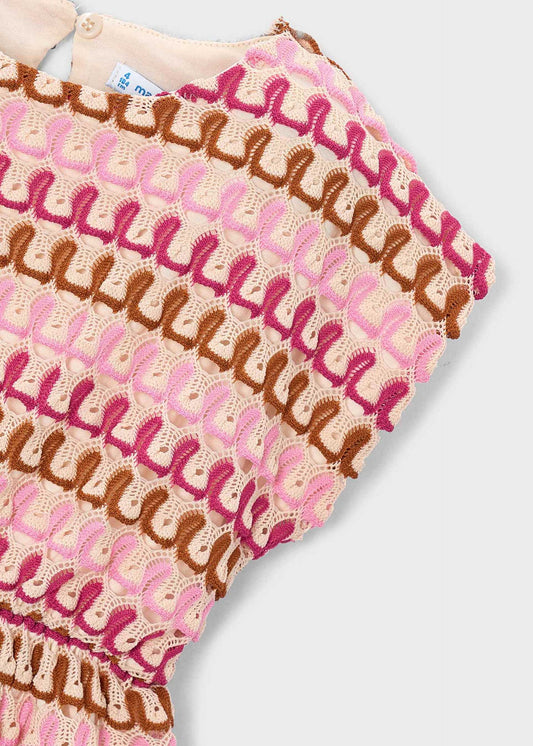 Mehrfarbiges Häkelkleid für Mädchen