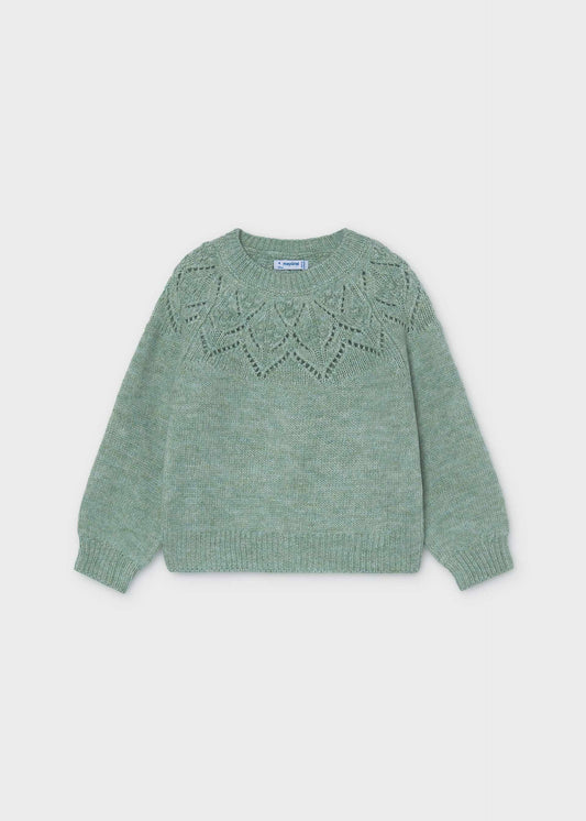 Mädchen-Ajourpullover