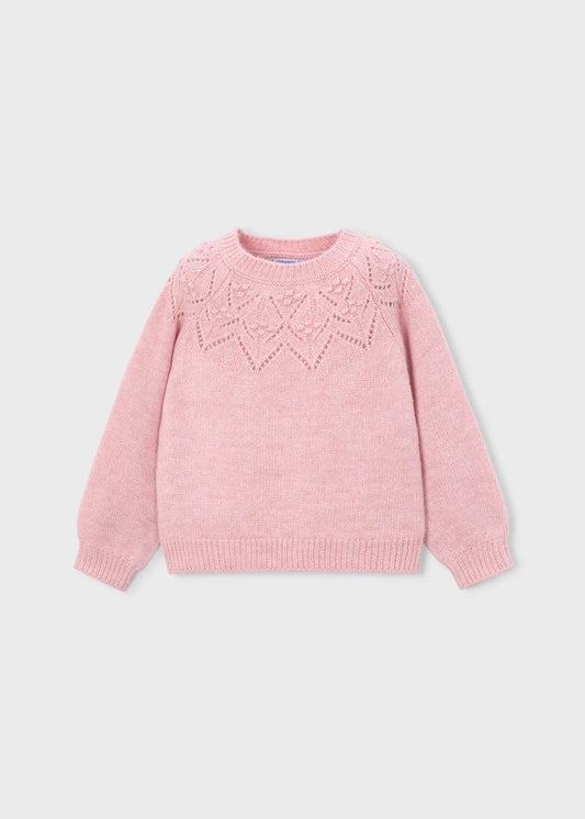 Mädchen-Ajourpullover