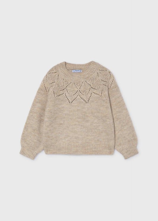 Mädchen-Ajourpullover