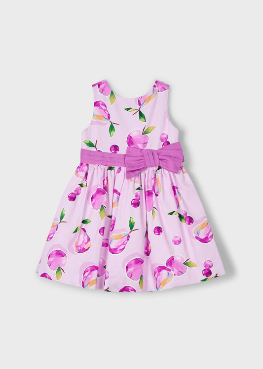 Mädchenkleid mit Druckmuster und Schleife