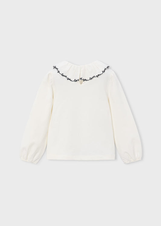 Mädchenbluse mit Rüschenkragen