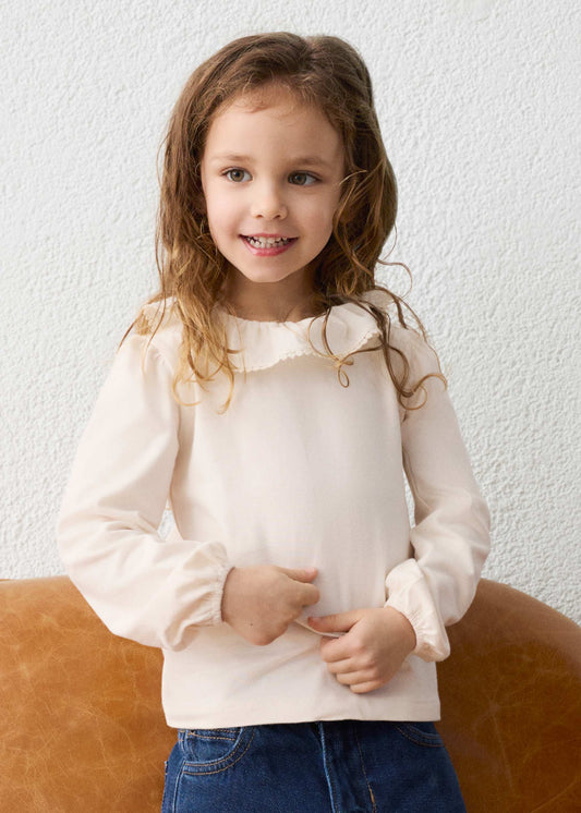 Mädchenbluse mit Rüschenkragen
