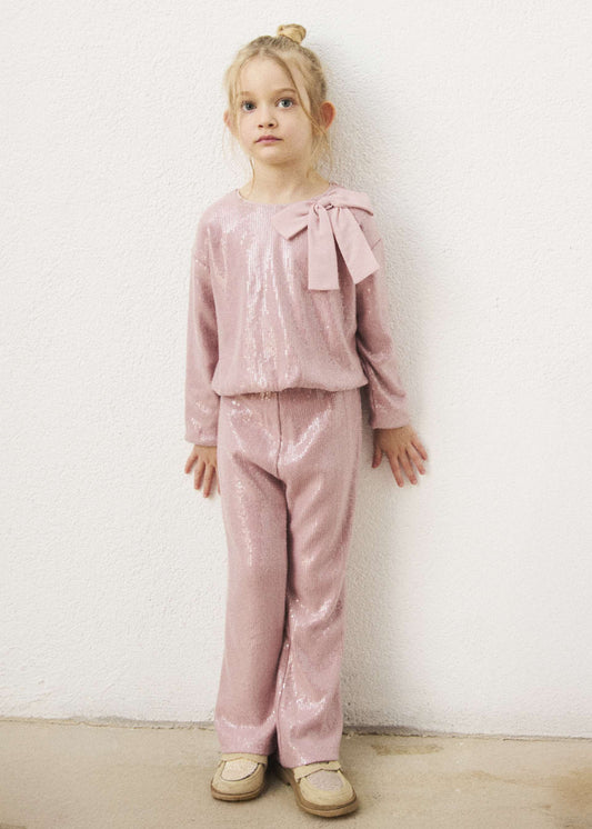 Girl sequin pants and blouse set