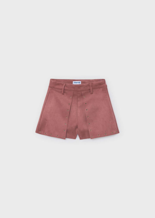 Girl suede effect Bermuda shorts