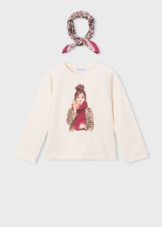 Girl t-shirt with scarf