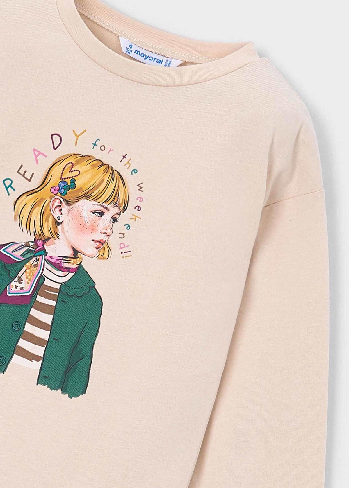Mädchen-T-Shirt mit Schal