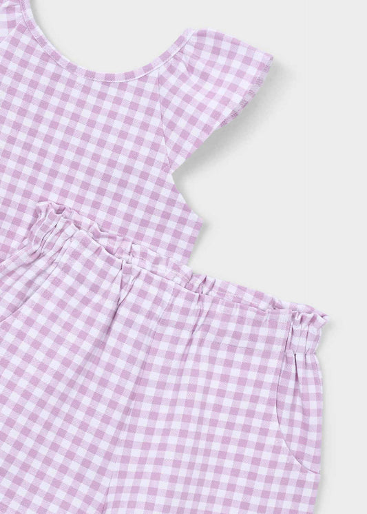 Girl vichy shorts set