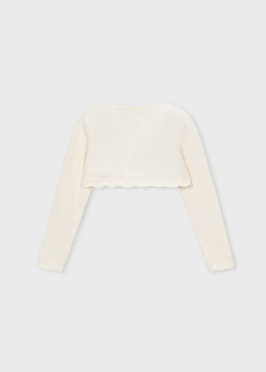 Mädchen Basic-Bolero-Strickjacke
