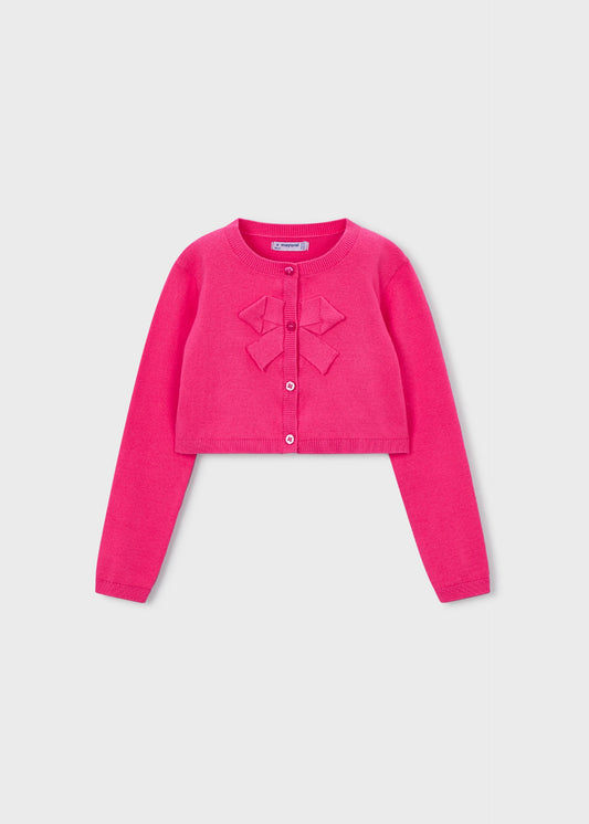 Gestrickte Basic-Strickjacke für Mädchen