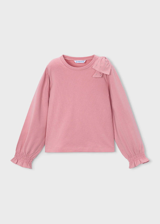 Girls' bow-tie T-shirt