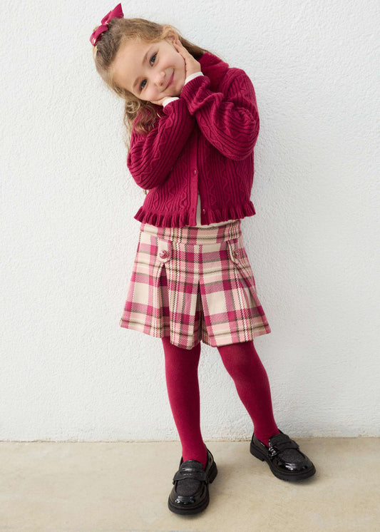 Girls' checked Bermuda shorts