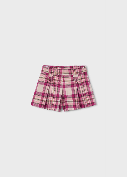 Girls' checked Bermuda shorts