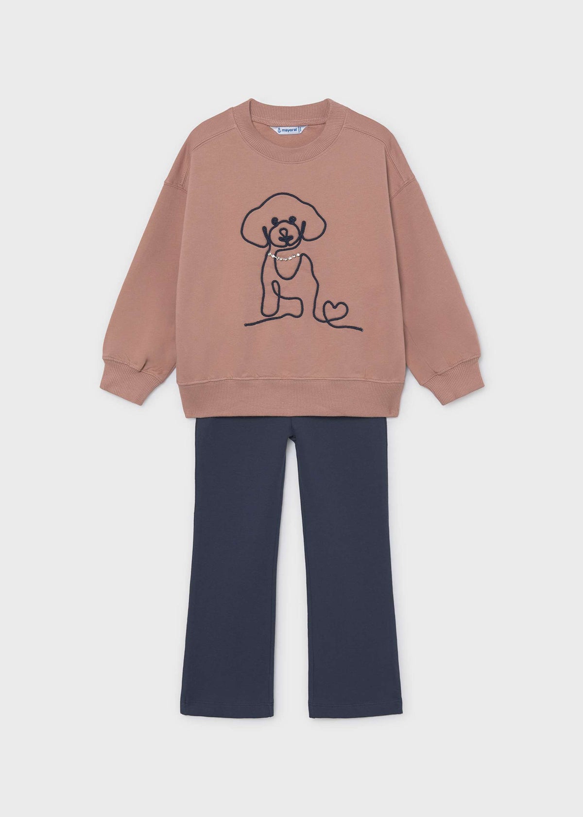 Girls' dog-themed leggings and sweatshirt set