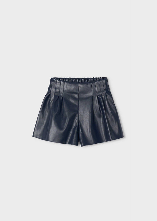 Girl's faux leather Bermuda