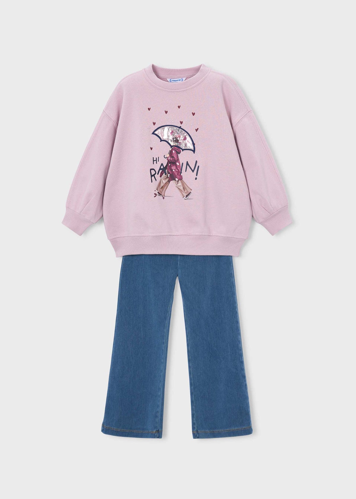 Set aus ausgestellter Leggings und Sweatshirt für Mädchen