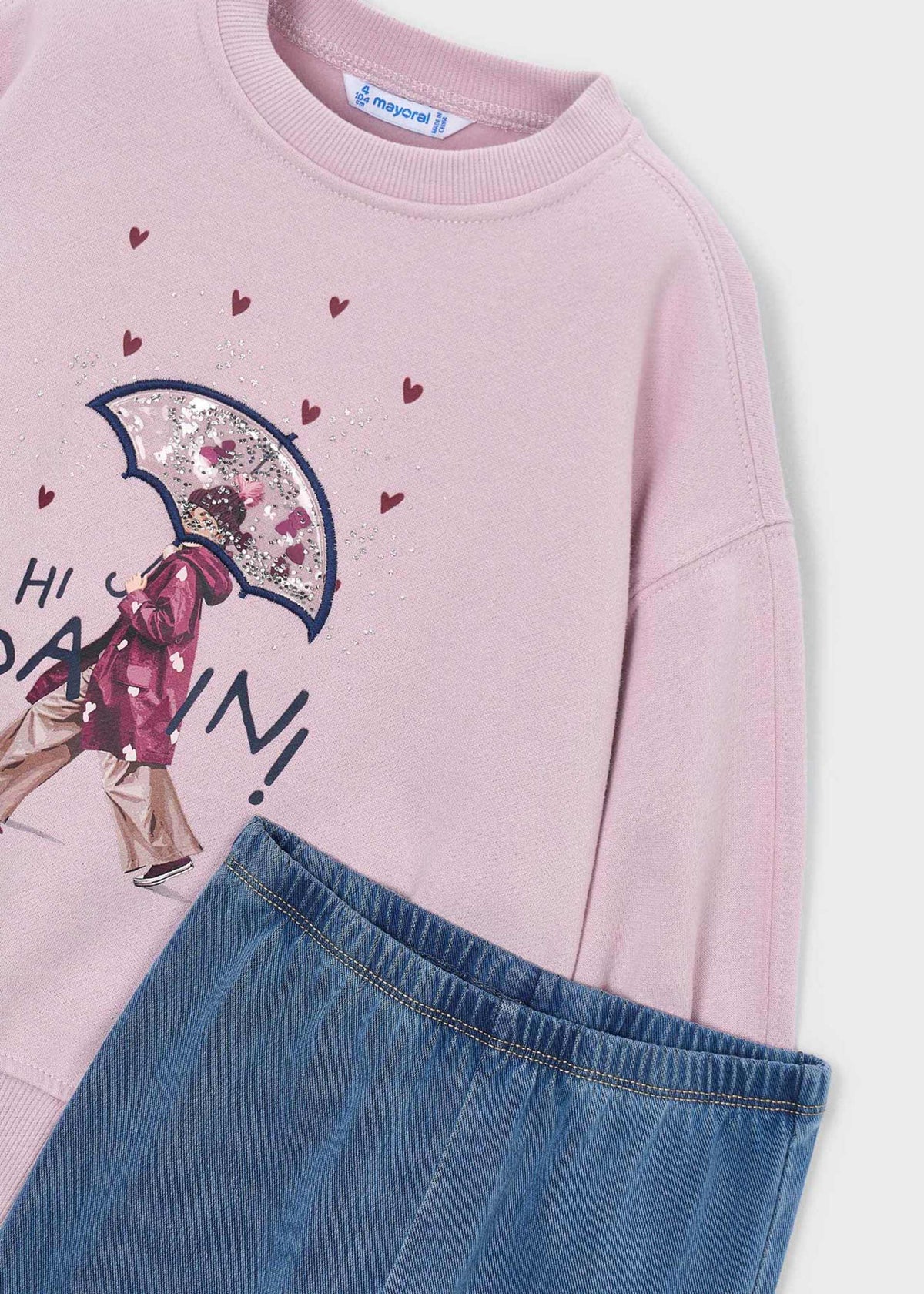 Set aus ausgestellter Leggings und Sweatshirt für Mädchen