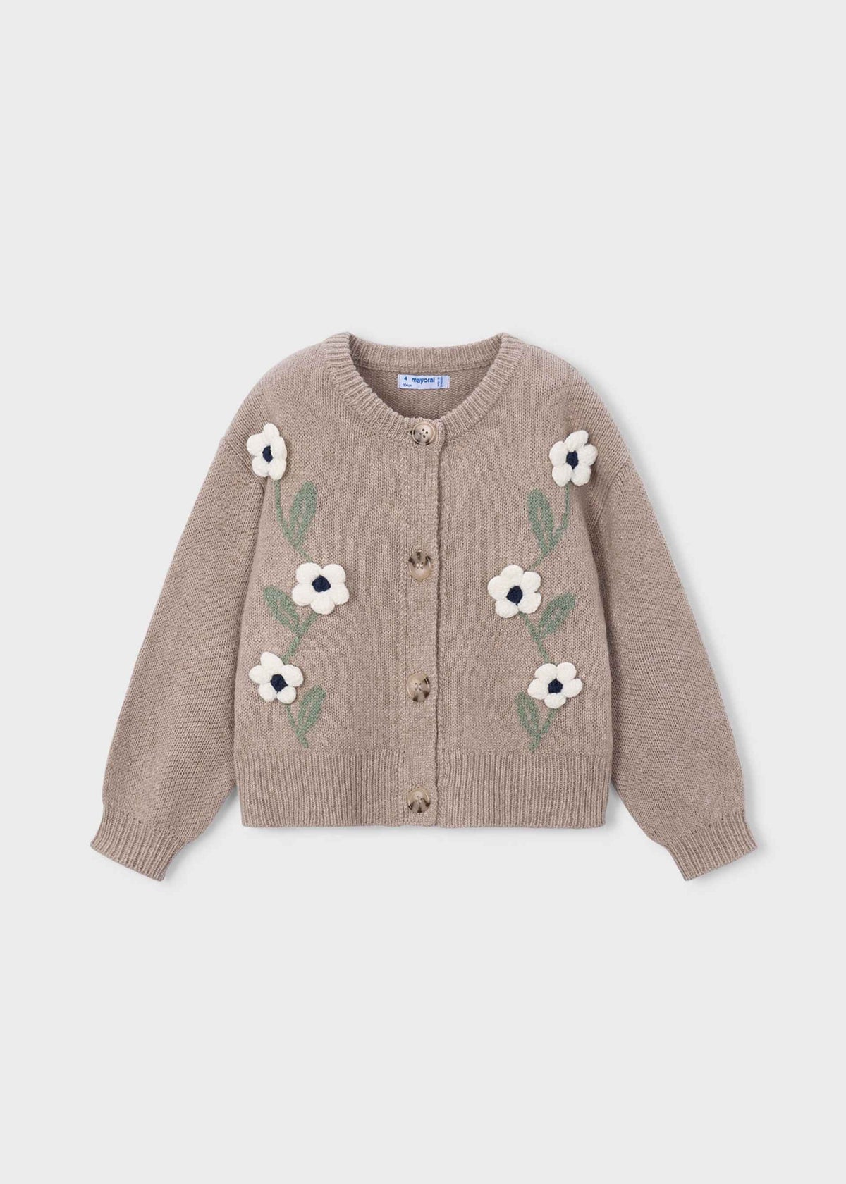 Girls' floral knitted jumper