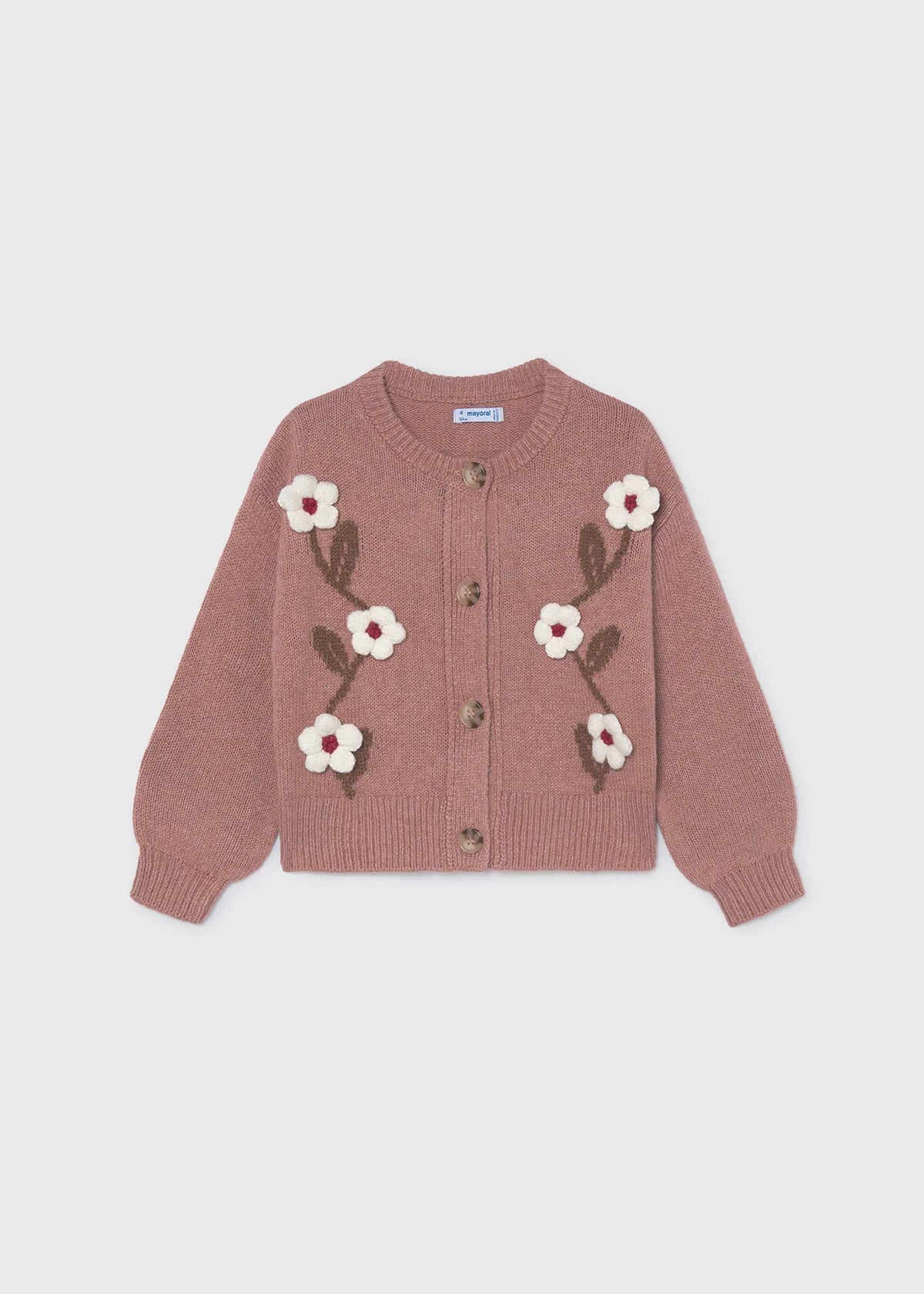 Girls' floral knitted jumper