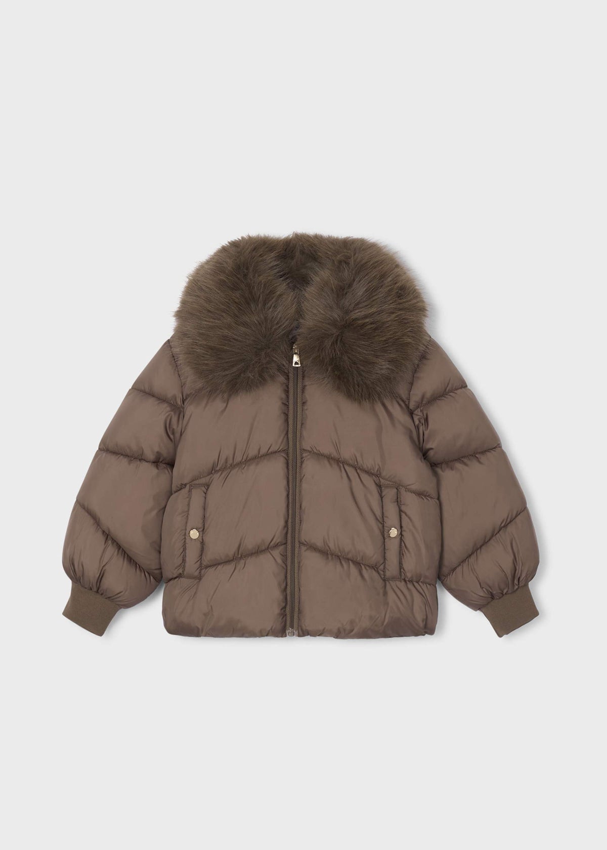 Girls' fur-trimmed coat