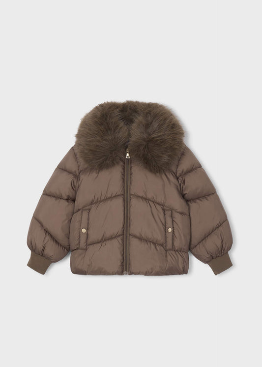 Girls' fur-trimmed coat