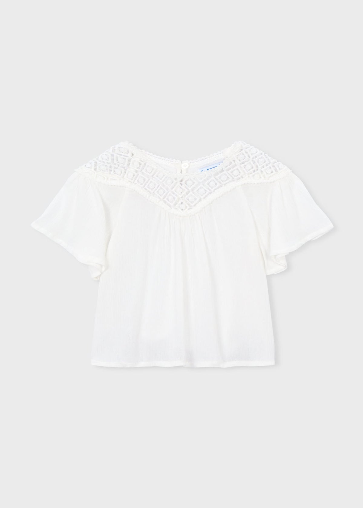 Girls' guipure lace blouse