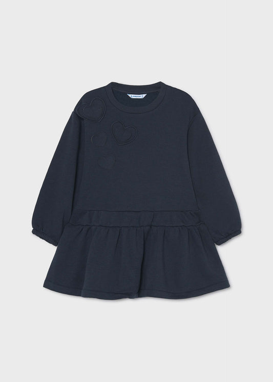 Fleecekleid mit Herzmuster für Mädchen