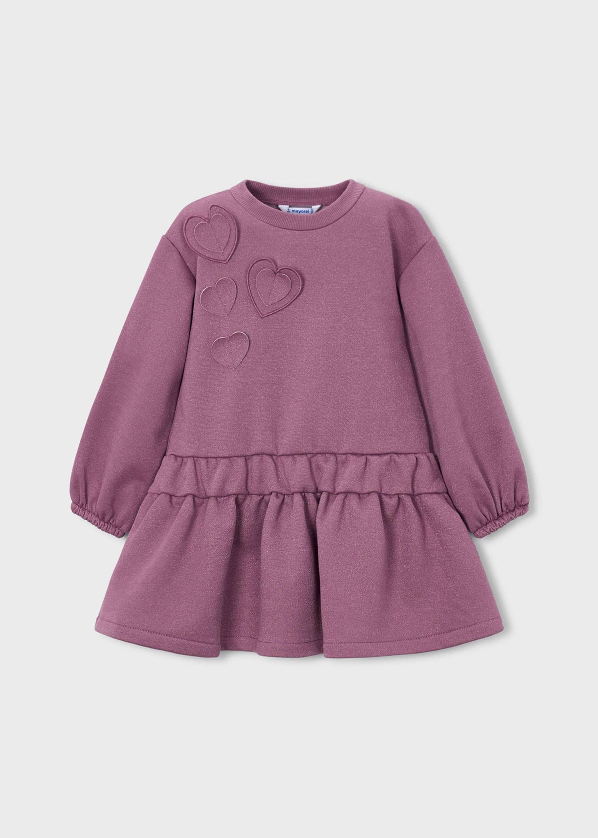 Fleecekleid mit Herzmuster für Mädchen