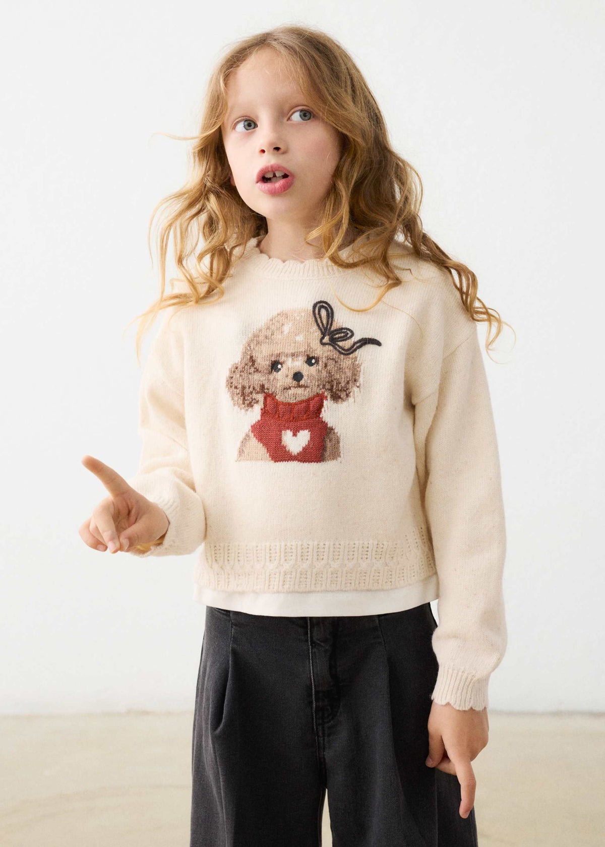 Girls' intarsia jumper