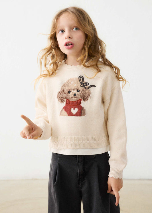 Intarsien-Pullover für Mädchen
