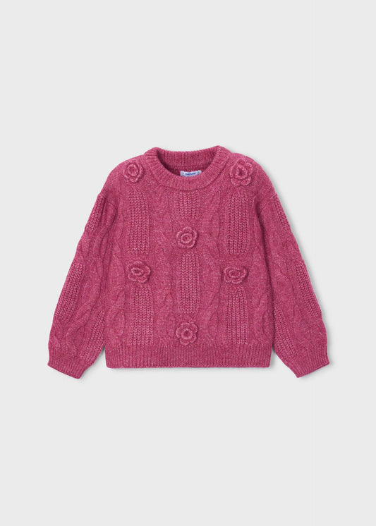 Mädchenpullover mit Blumenapplikation