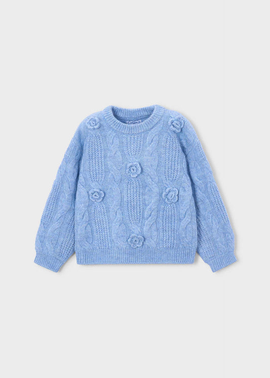 Mädchenpullover mit Blumenapplikation