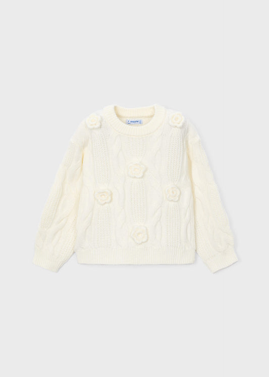 Mädchenpullover mit Blumenapplikation