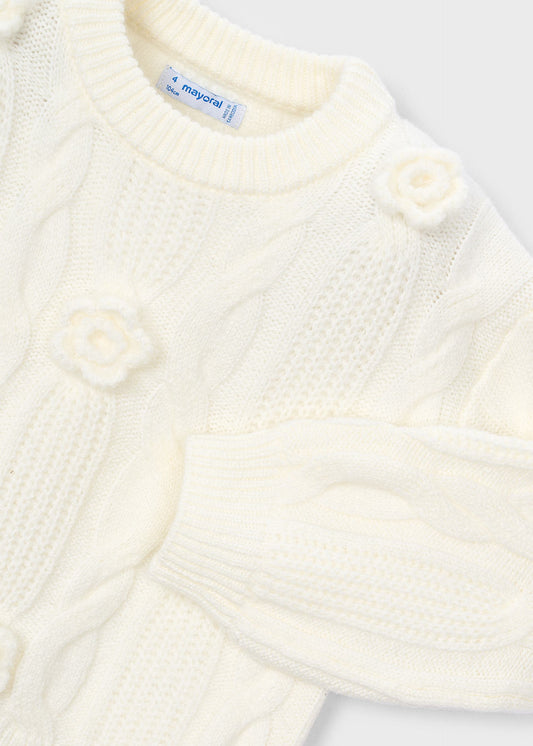 Mädchenpullover mit Blumenapplikation