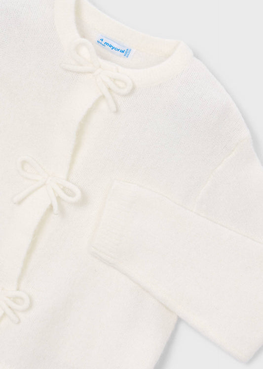 Strickjacke für Mädchen mit Schleifen