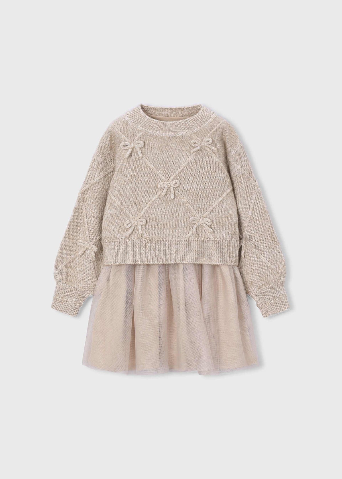 Strickkleid für Mädchen mit Schleifen