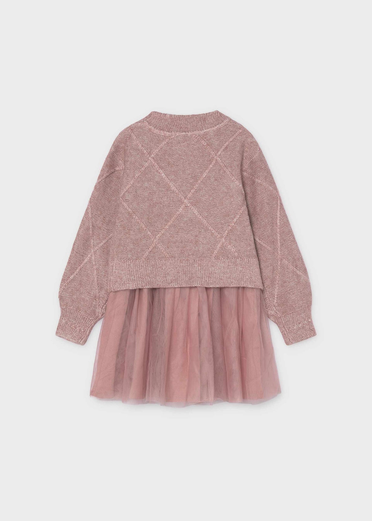 Girls' knitted dress with bows