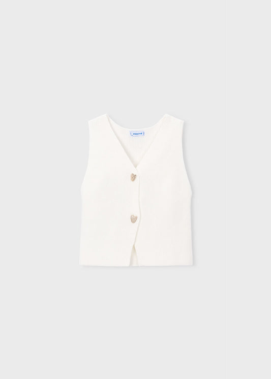 Girl's knitted waistcoat with buttons