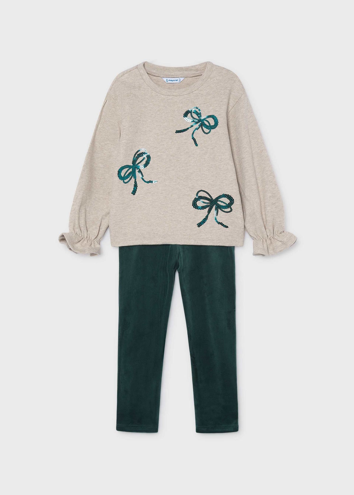 Leggings- und Hoodie-Set für Mädchen mit Schleifen