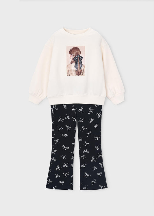 Girls' leggings and sweatshirt set