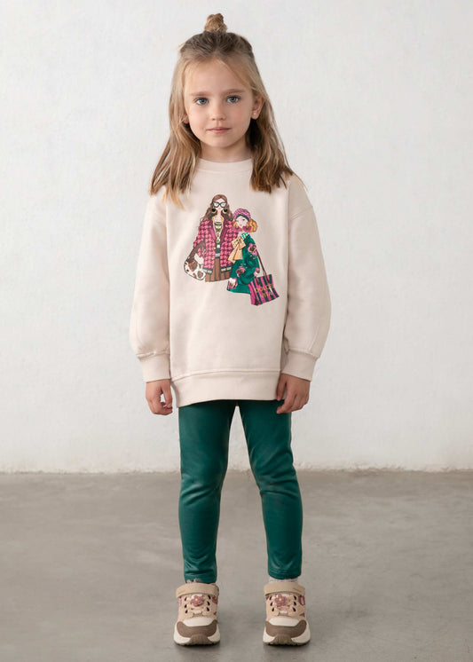 Girls' leggings and sweatshirt set