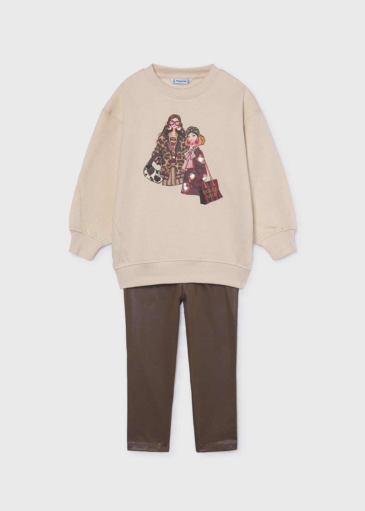Girls' leggings and sweatshirt set