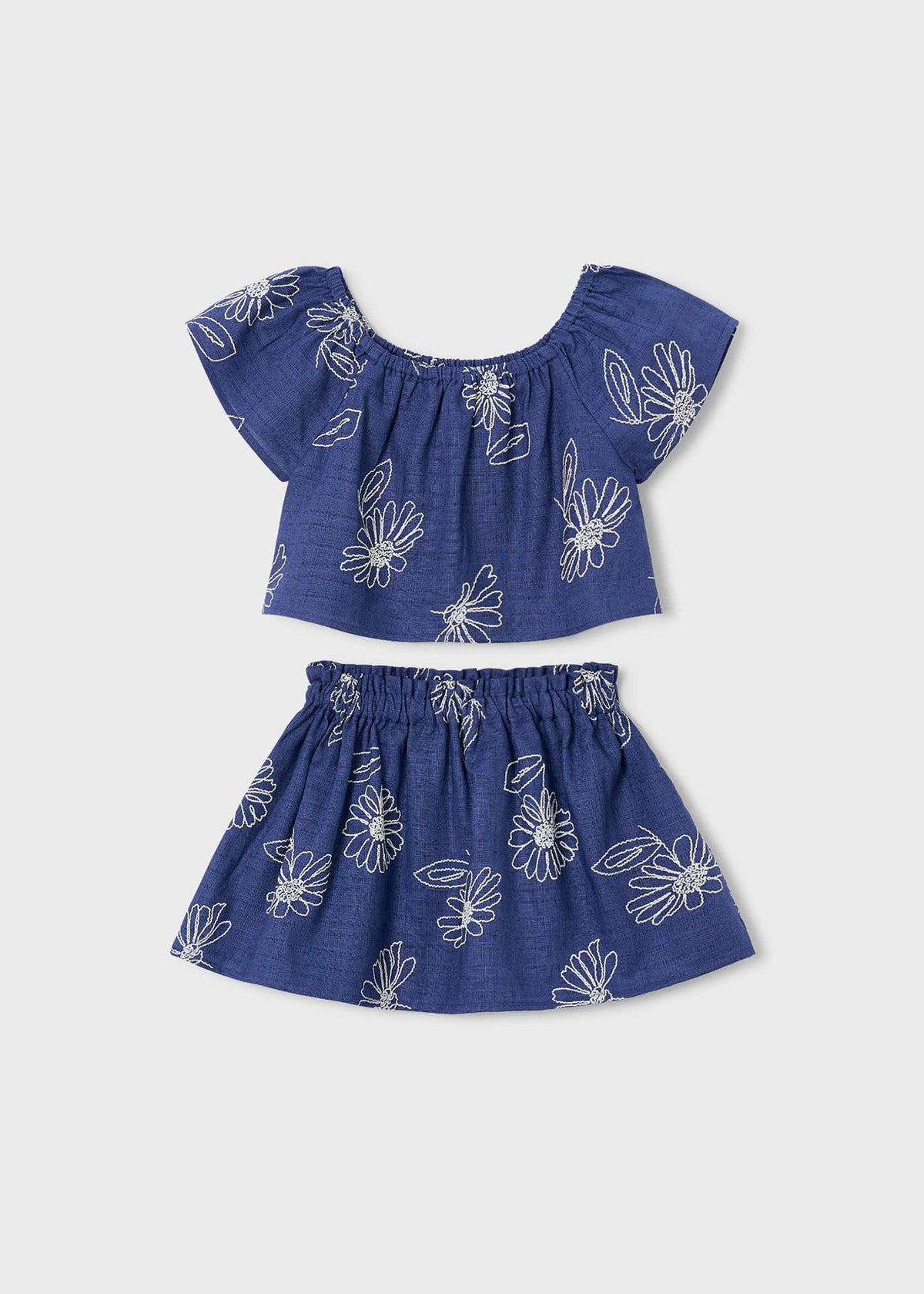 Girl's linen skirt and T-shirt set