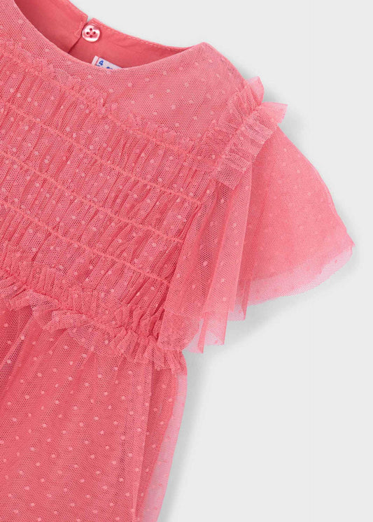 Mädchenkleid aus Plumetis-Tüll