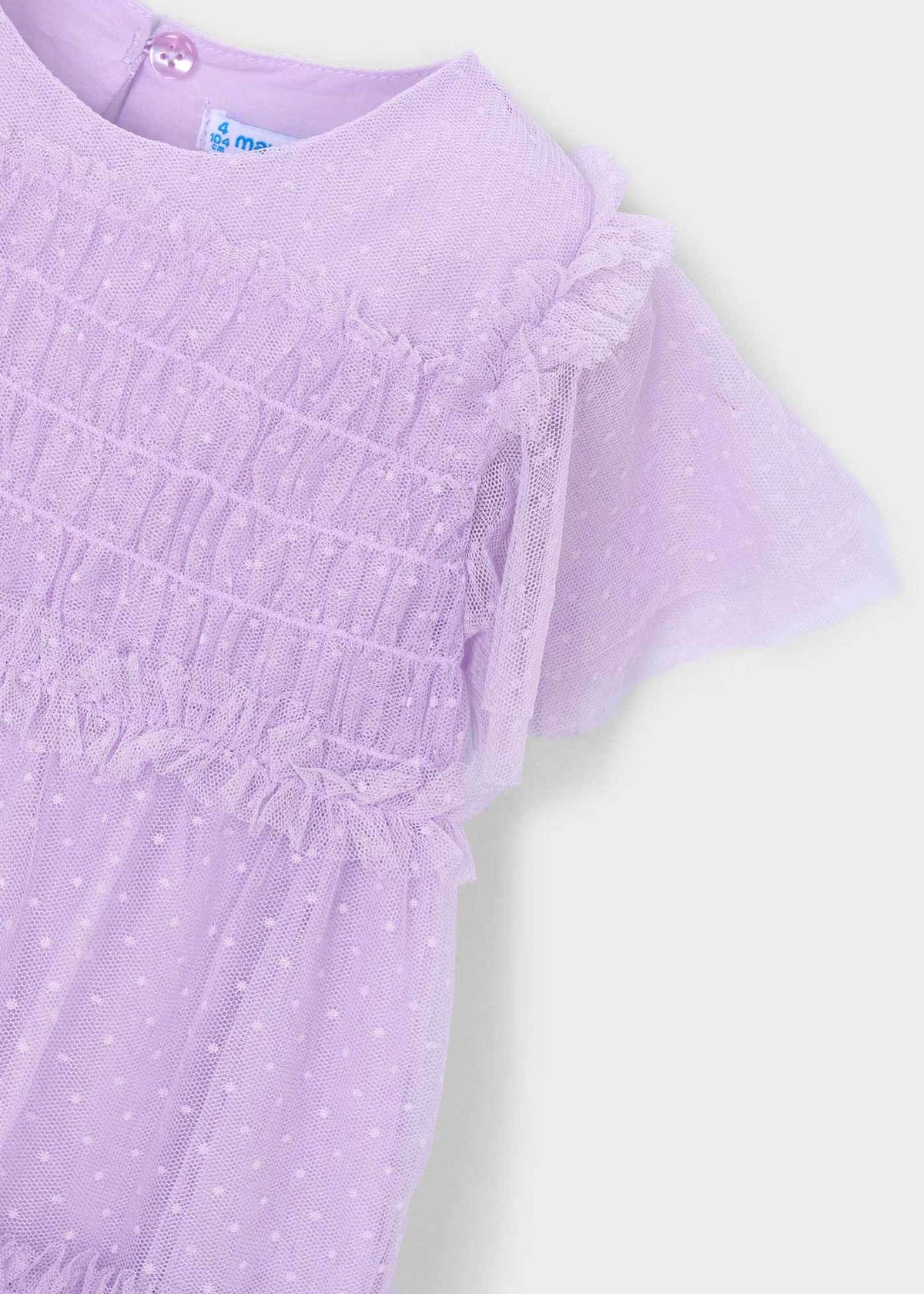 Mädchenkleid aus Tüll mit Plumeti-Muster