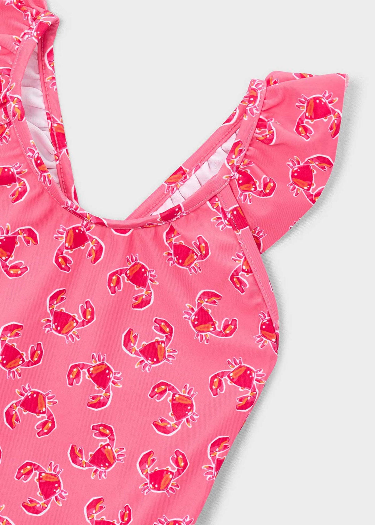 Girls' printed ruffle swimsuit