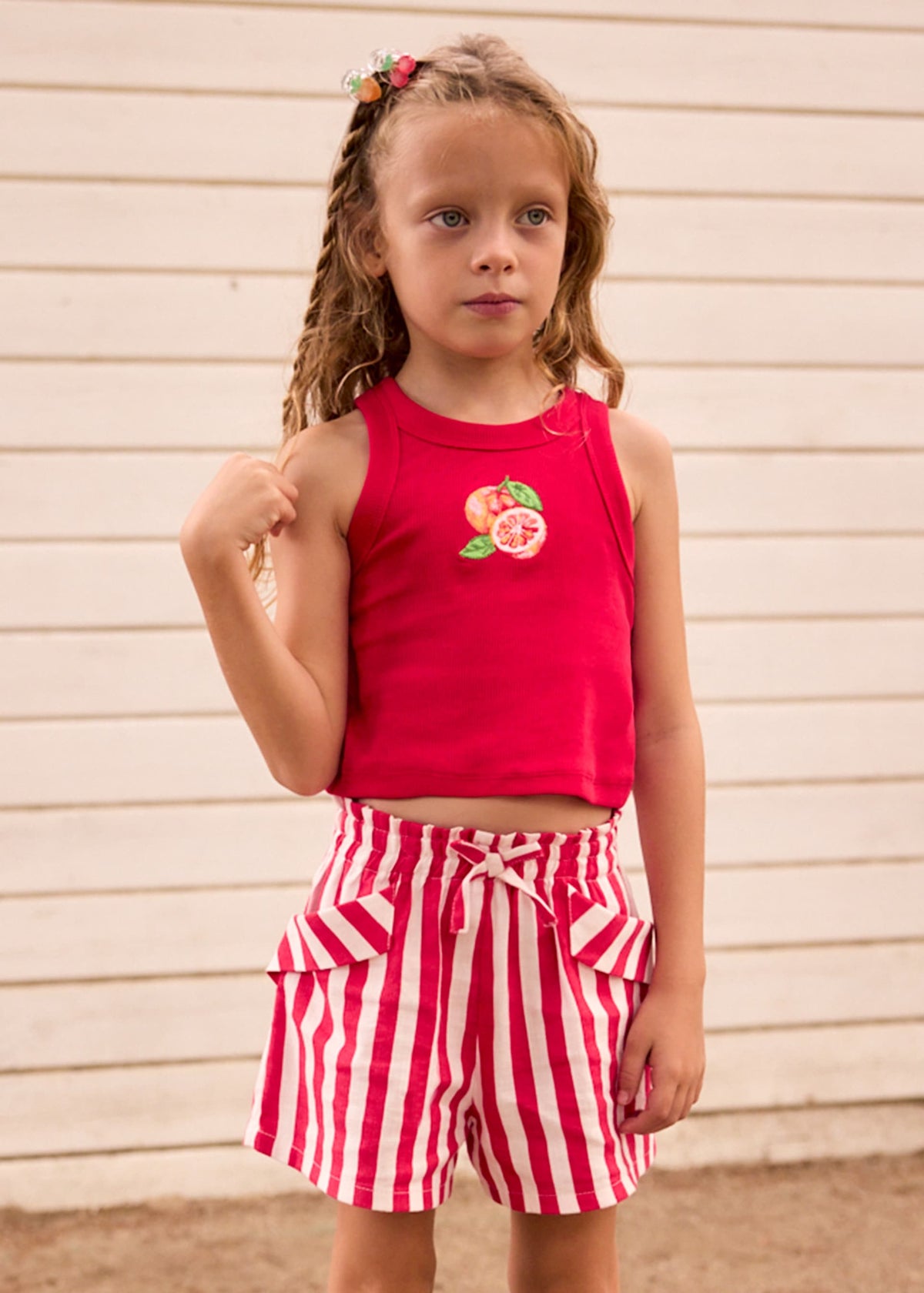 Girls' printed trousers