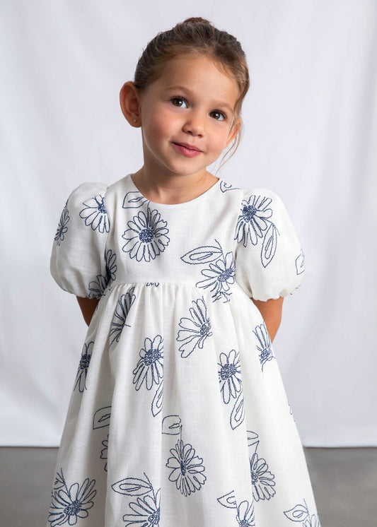 Girl's puff sleeve dress