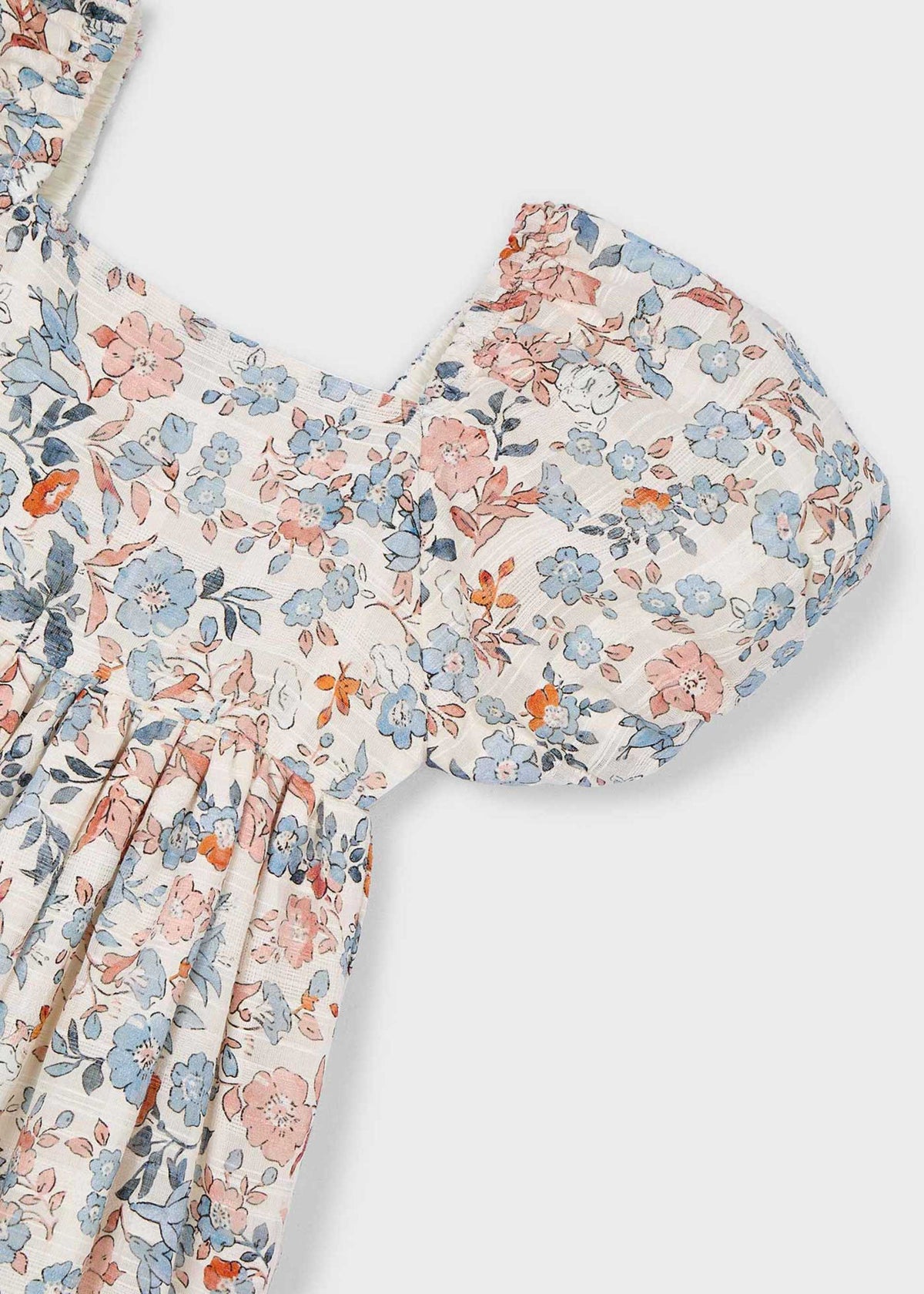 Blumenkleid mit Puffärmeln für Mädchen
